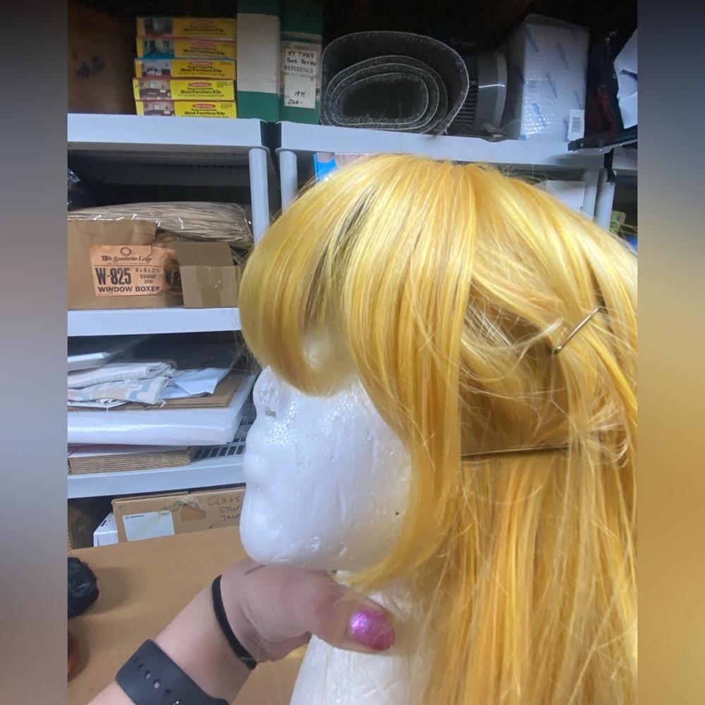 Arda Wigs Clip in Long Bang in Buttercup. No longer made in this color.